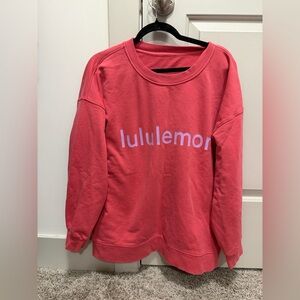 Lulu Lemon Large Hot Pink With Light Pink Lettering Sweatshirt. 💕⚡️